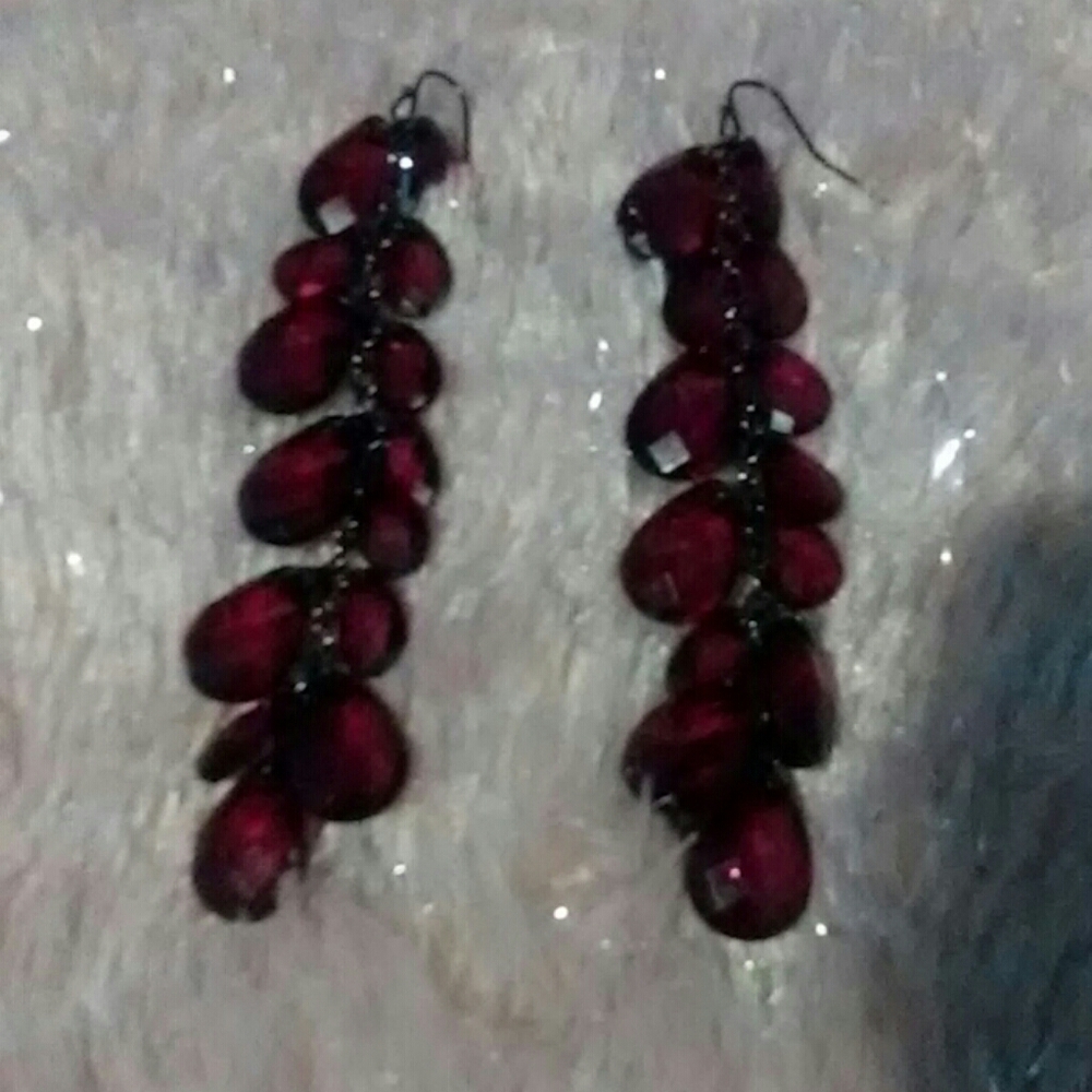 Long purple earrings
